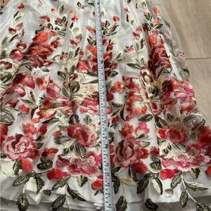 Trixi Embellished White and Pink A-Line Maxi Skirt SZ 7 NWOT